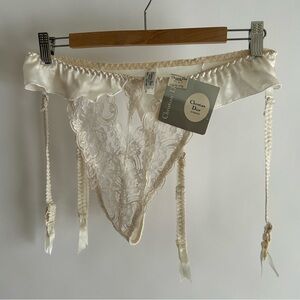 Vintage Christian Dior Intimates Panty / Garter Belt Ivory